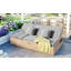 Double chaise longue d'extérieur en rotin de rotin en osier avec dossier et siège réglables Topmax, ensemble conversationnel pour 2 personnes-1482641825-1482641827