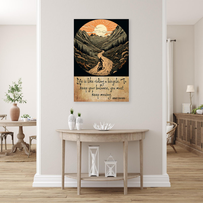 «Life Is Like Riding A Vélo», reproduction d'art graphique sur toile tendue sur toile tendue, L 24 po x H 36 po
