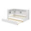 Multi-Functional Twin Wooden Daybed With Shelving, USB Charging Stations, And Extendable Trundle-1091049071