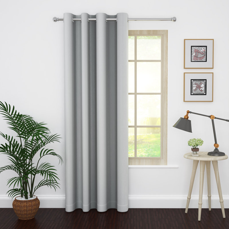 Single Curtain Solid Room Darkening Thermal Grommet, Steel Gray, 46" W X 84" L