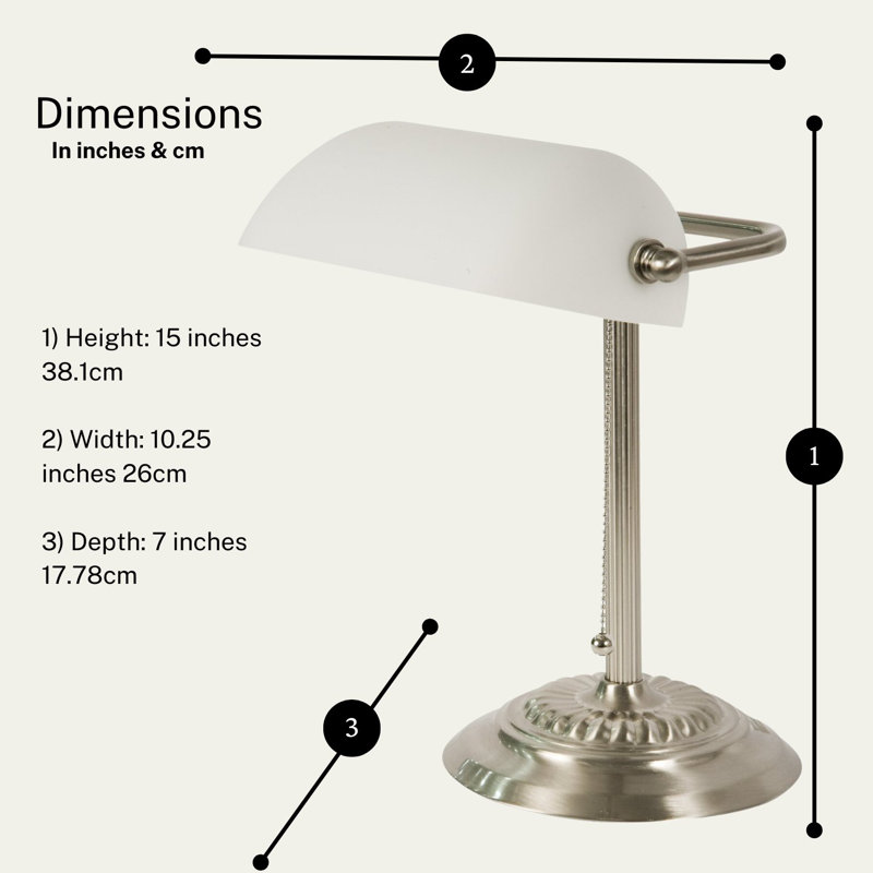 Lampe de bureau avec abat-jour en verre Bankers