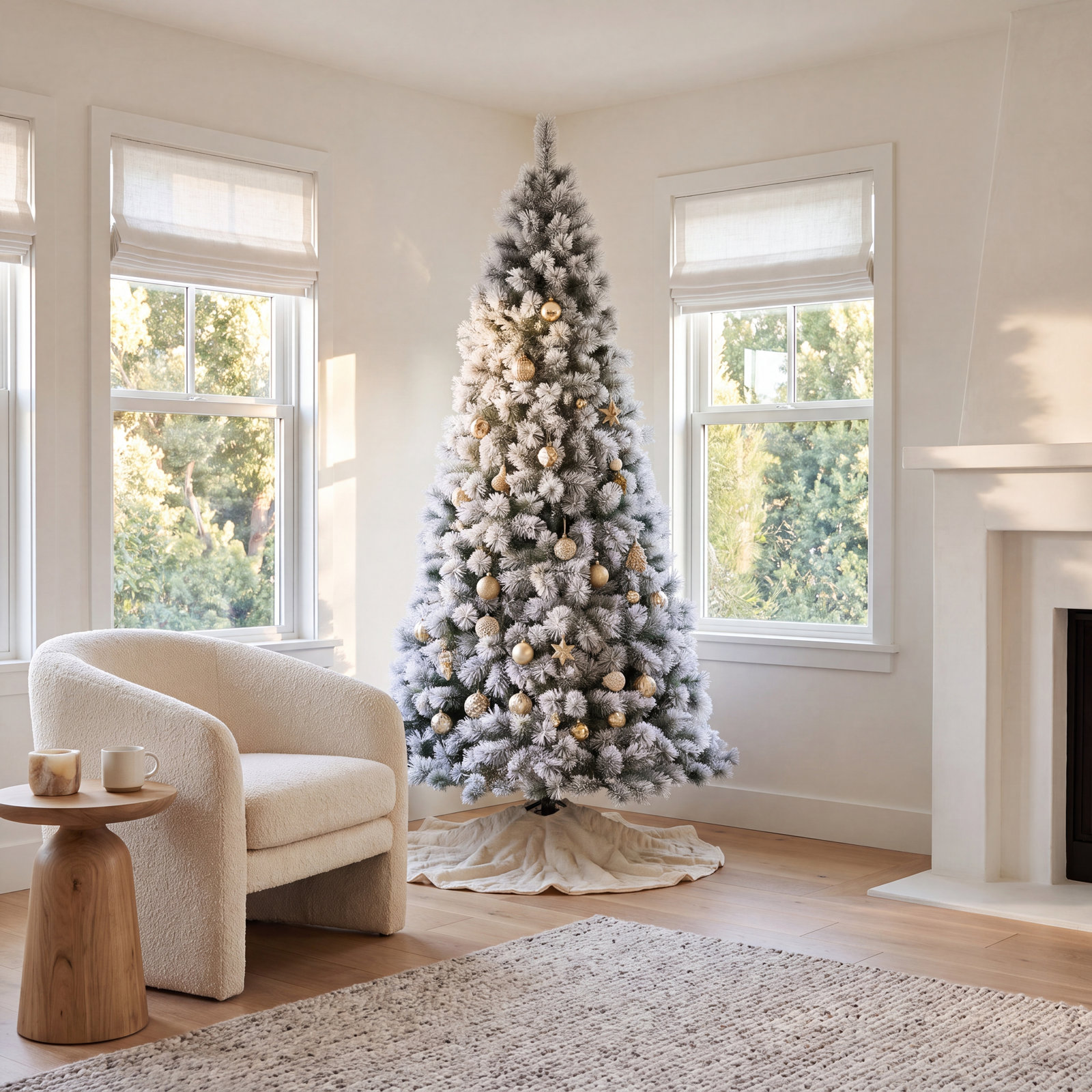 Guillema Pre-Lit Lighted Artificial Pine Christmas Tree, 9 ft