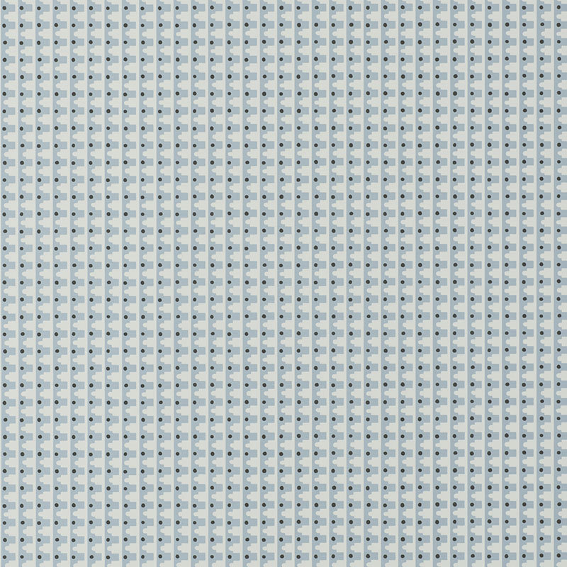 Papier peint Schumacher x David Oliver Milo, Bleu épinette