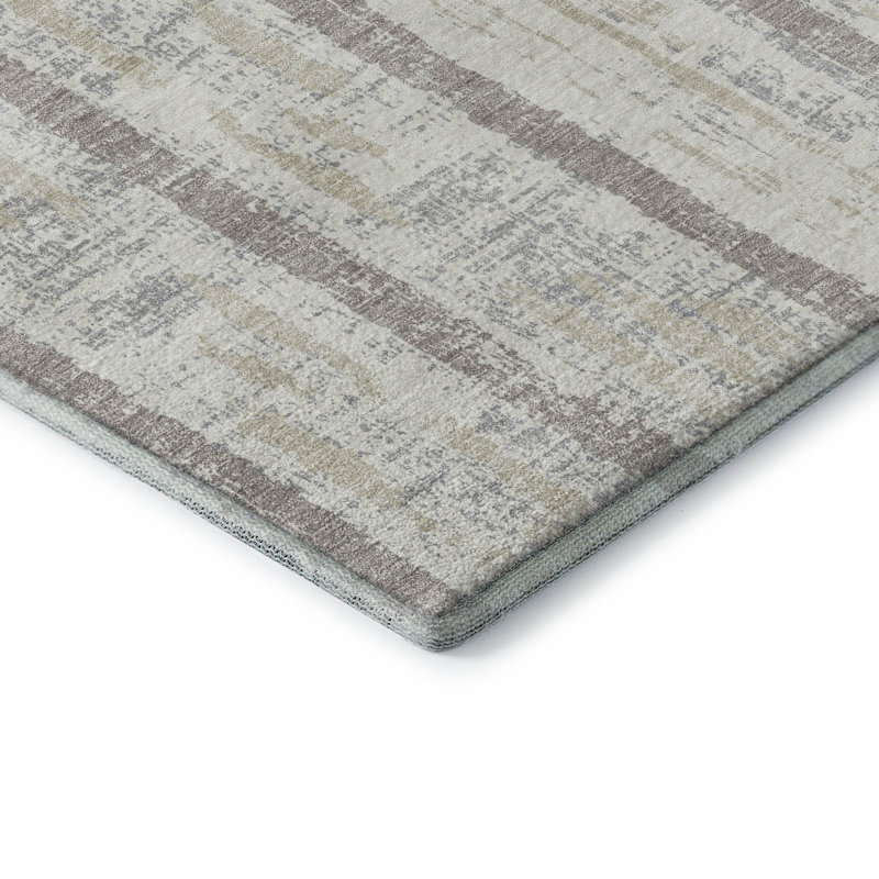 Tapis ivoire Prisco lavable à la machine de qualité supérieure, Rectangulaire 8 pi x 10 pi