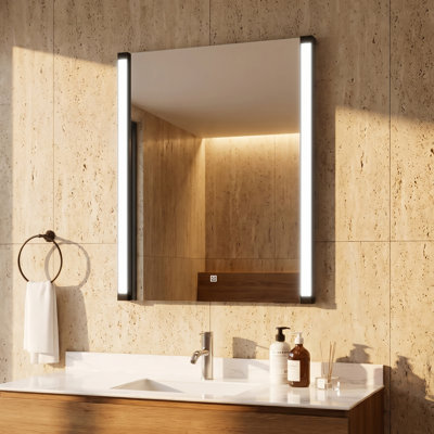 Miroir de salle de bain pivotant à 270° avec éclairage DEL réglable et gradateur, 71 cm (L) x 91 cm (H)