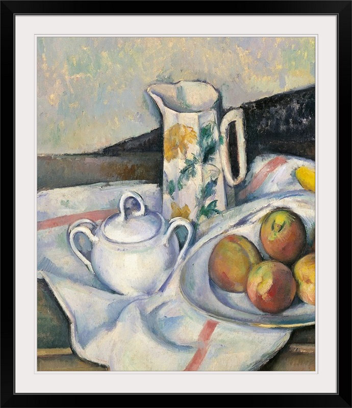 «Still Life with Peaches And Pears, Ca. 1890-1894. » par Paul Cezanne, reproduction d'art, H 38 po x l 32 po x P 1 po