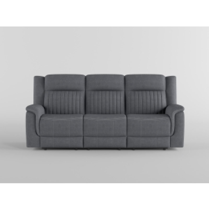 Canapé inclinable manuel double Lenny, microfibre grise, mousse, 86 pouces