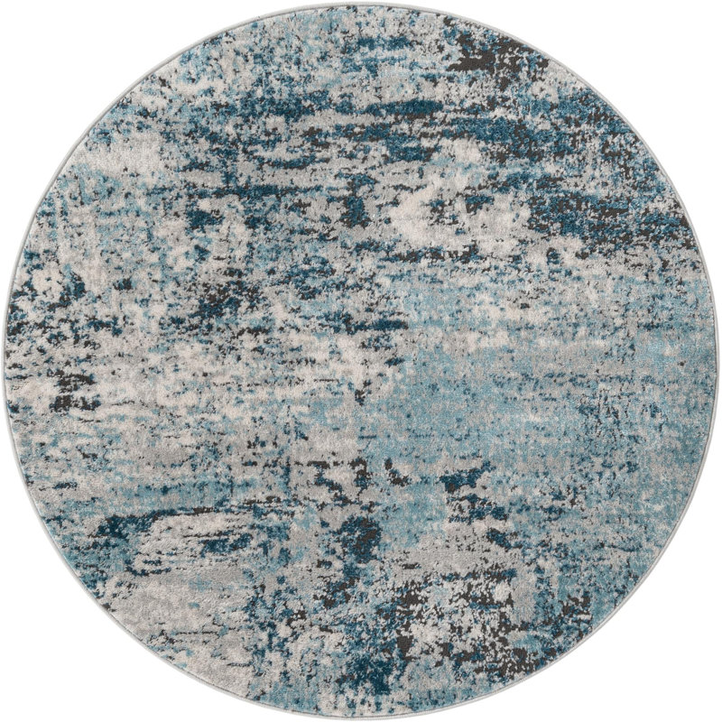 Abstract Indoor Rug, Round 4'1"