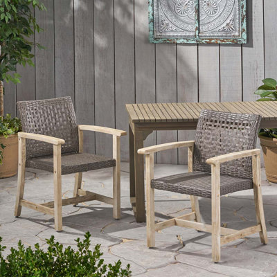 Fauteuils club d'extérieur en bois d'acacia