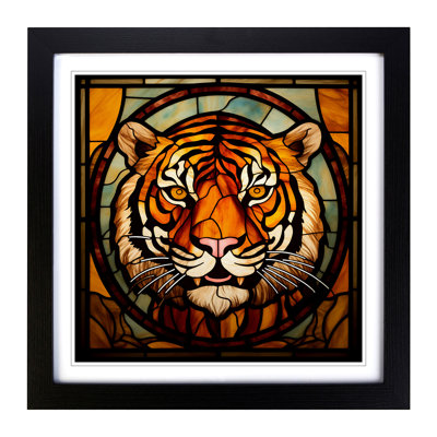 Tiger Stained Glass Effect No.1 - Framed Print
