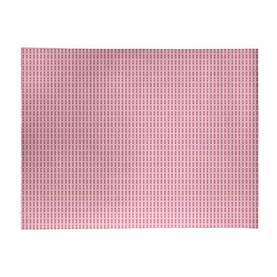 Tapis rose/rouge fait main géométrique