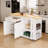 81.5'' Kitchen Island With Extendable Dining Table For 4-6 Person,kitchen Island With Storage 2 Drawers 2 Side Open Shelves,two-tone Table With Double-sized Storage-1927466151