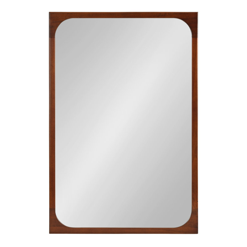 Iyonnah Solid Wood Rectangle Mirror, Brown