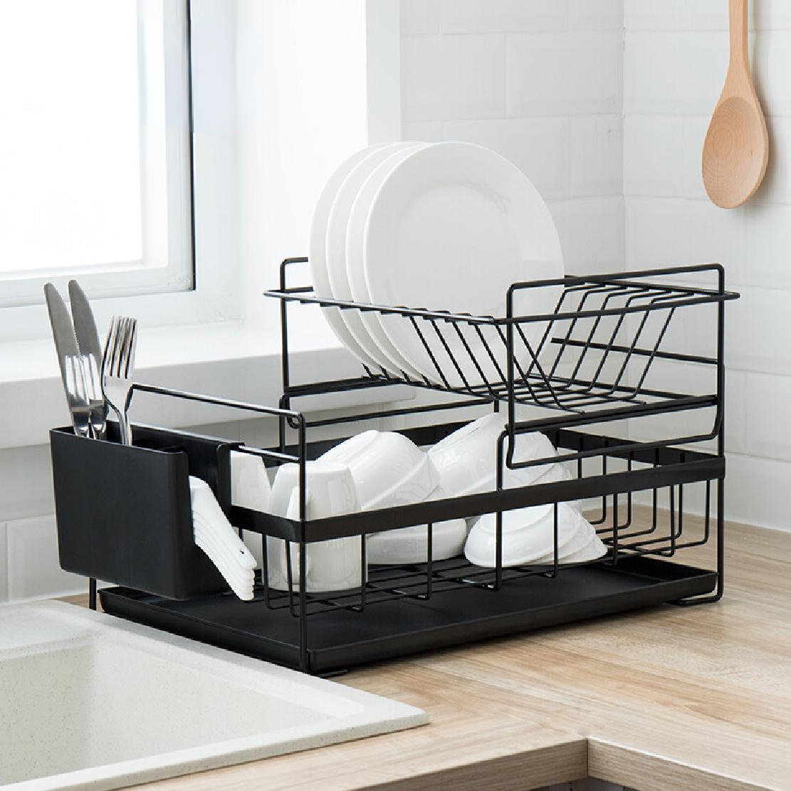 simple houseware 2-tier dish drying rack