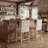 Modern Counter Height Bar Stool With Back, 25.2'' Seat Height Beige Linen Upholstered Solid Wood Bar Stools For Home Bar Kitchen Island