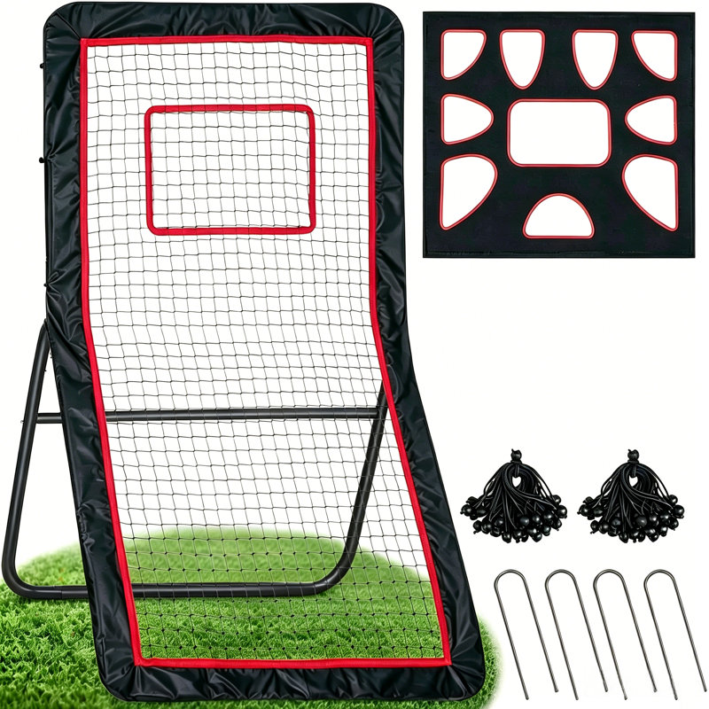 Filet de pratique d'entraînement de hockey réglable à 5 angles avec sangle de précision avec cadre en acier PE pour installation dans la cour
