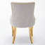 Chaises de salle à manger en chenille de style moderne avec pieds courbés plaqués or et garniture de rivet-2102513893