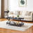 Kempst Coffee Table with Storage Shelf, Rustic Farmhouse Black Cocktail Table with Metal Frame, 2-Tier Wood and Metal Frame Accent Table for Living Room, Apartment, or Small Spaces-1508161457