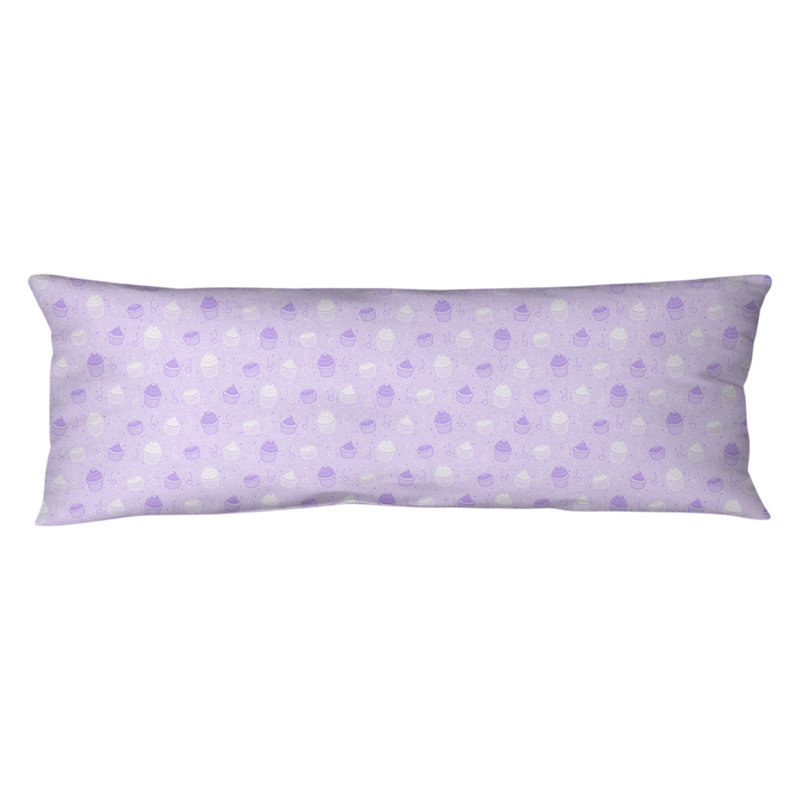 Coussin lombaire petits gâteaux, Bourre en polyester, Molleton moelleux, Mauve / Blanc