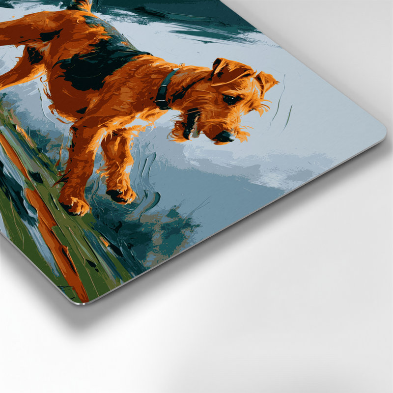 Dogs Irish Terrier, art mural en métal brun, H 12 po x l 18 po