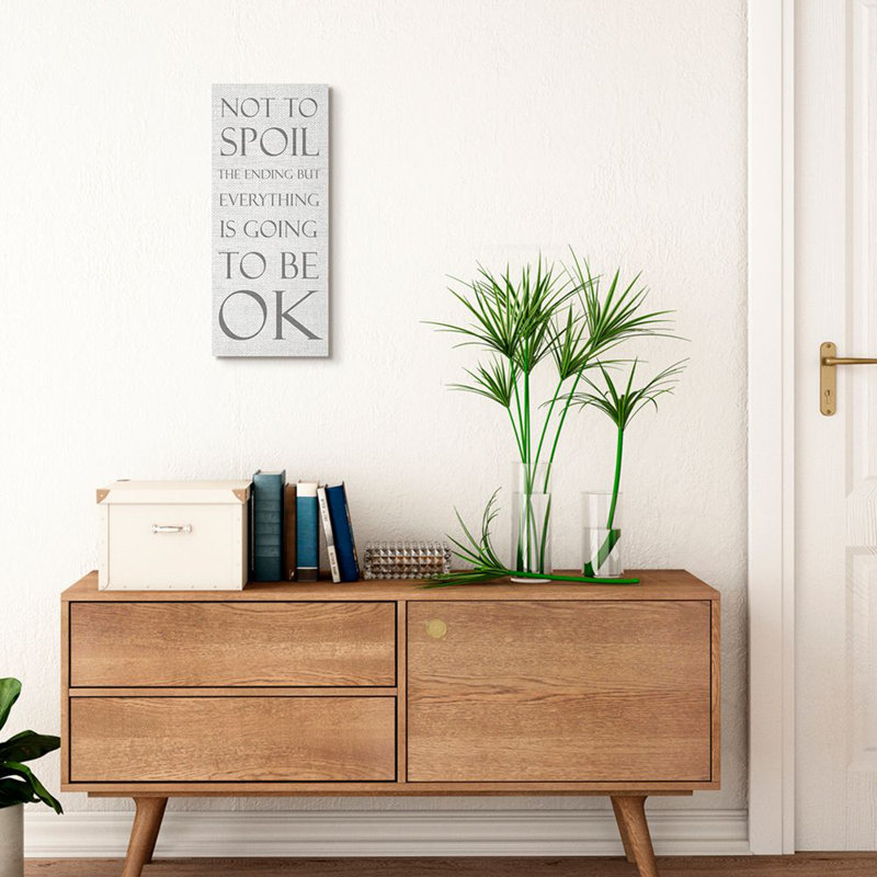 Impression d’art textuel, "Everything is gonna be okay" par Daphne Polselli, Toile tendue, H 24 po x l 10 po x P 1,5 po
