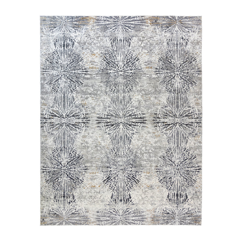 Tapis intérieur moderne en viscose Crius Virga, Rectangle 7 pi 10 po x 10 pi