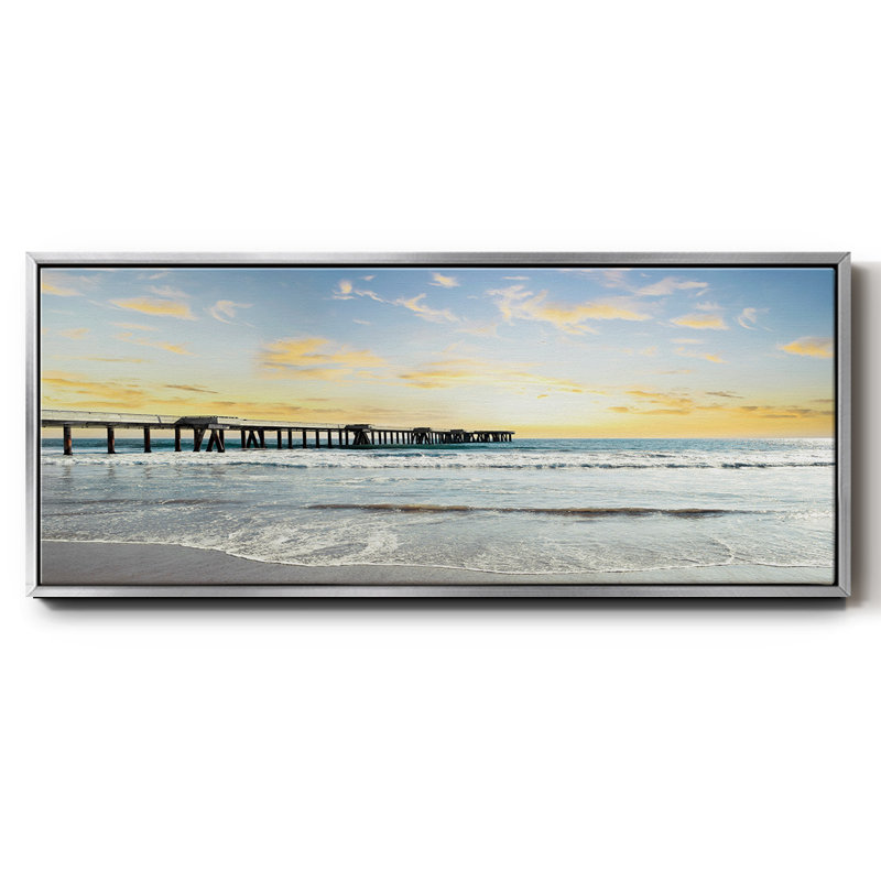 Pacific Beach Pier- Framed Canvas, 12" H x 30" W