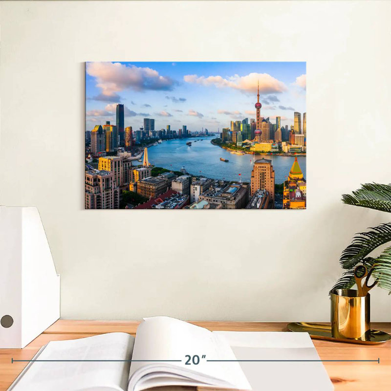 Tergel Shanghai Sunset Skyline, 8" H x 12" W