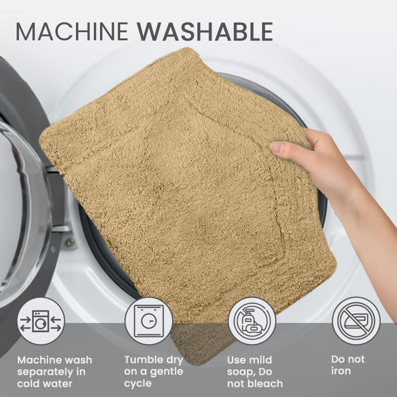 Tapis pour salle de bain Morissette, Lin lin, L 17 po x L 24 po