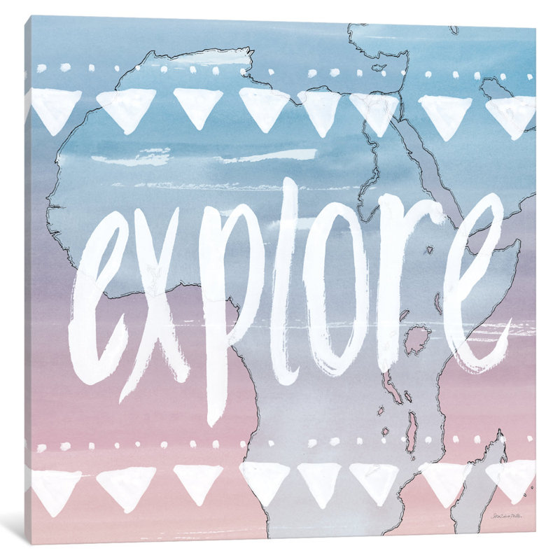 «World Traveller Series: Explore», art textuel sur toile, H 48 po x l 48 po x P 1,5 po, Toile tendue, Pas de tapis