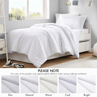 Ensemble de couette de luxe 5 pièces à rayures tissées, pour lit simple/simple XL