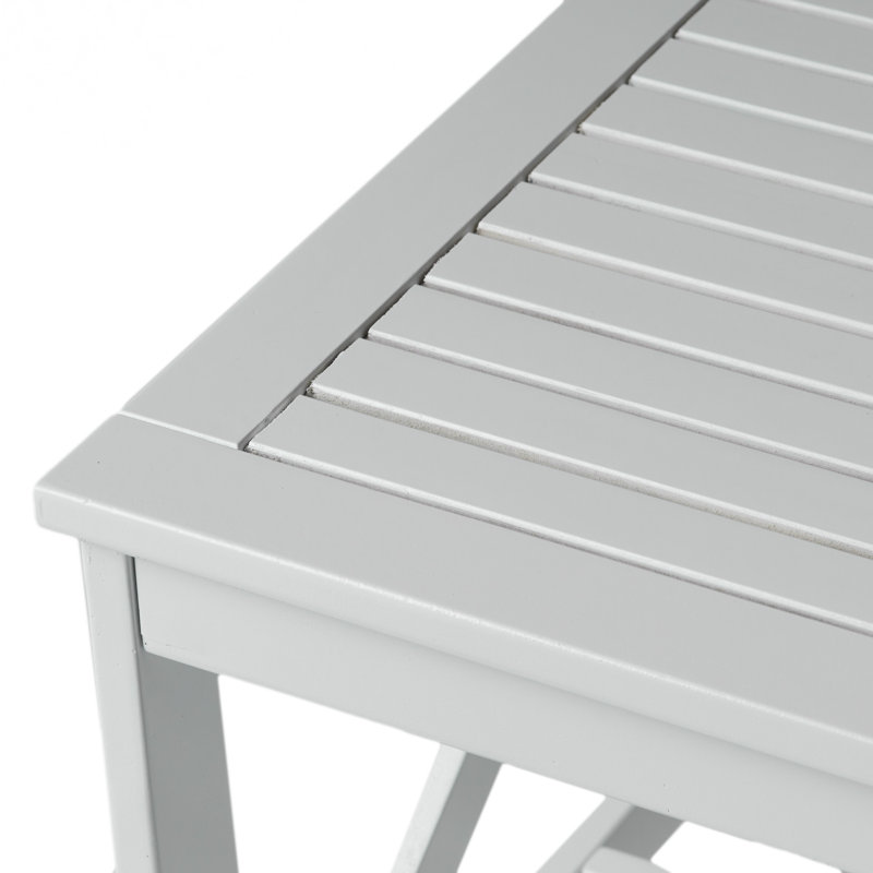 Table d'extérieur en bois Courtyard, Blanc