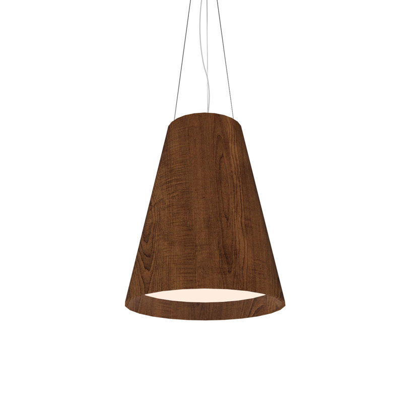 1 - Light LED Pendant, Imbuia, 4000