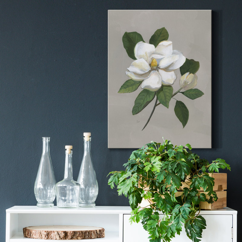 Magnolia botanique - reproduction d'art sur toile tendue, H 36 po x l 24 po x P 1 po