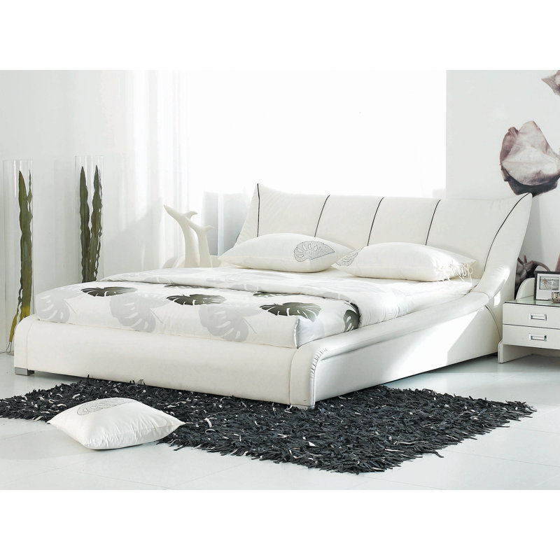 Pawlak Upholstered Genuine Leather Sleigh Bed