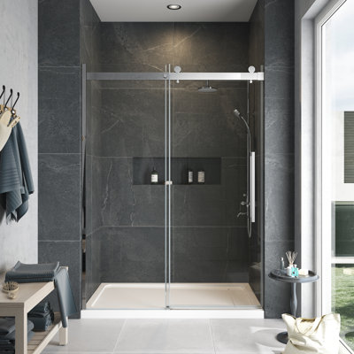 OVE Decors Bel Soft-Close Chrome 58-In To 60-In X 78-In Frameless Sliding Soft Close Shower Door