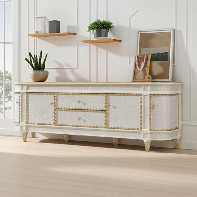 French-style Light Luxury White TV Cabinet