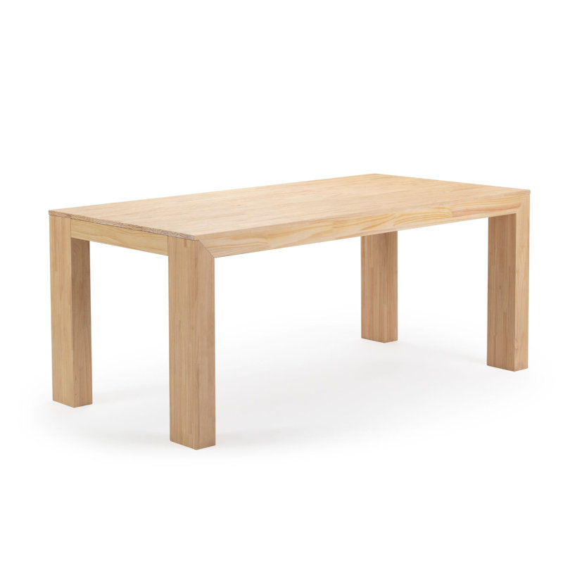Chalonda Pine Solid Wood Dining Table, 35.8" W x 72.25" L , Blonde Wirebrush