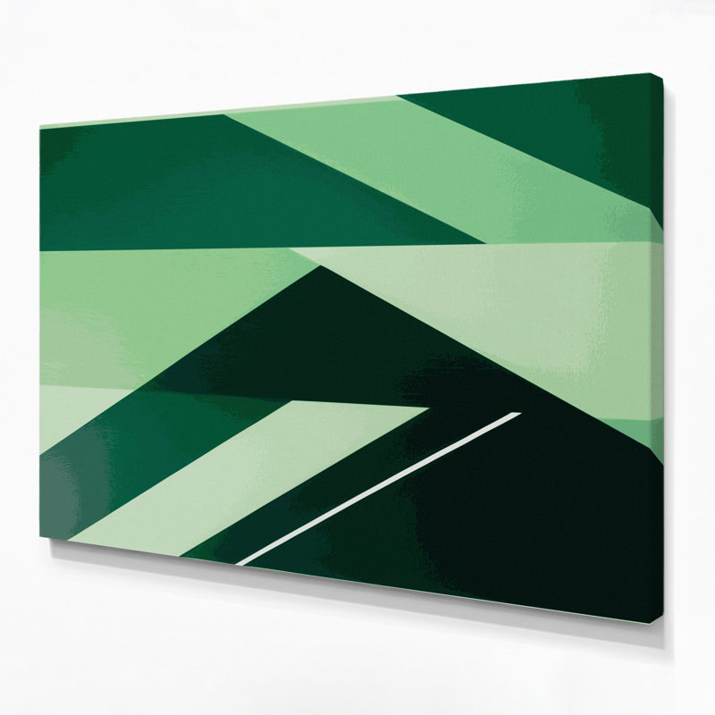 Hard Edge 43 Green Canvas Wall Art, 20" H x 24" W