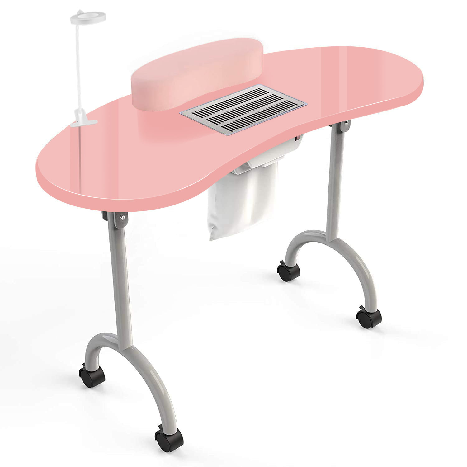 LUX550 Double Manicure Nail Table with UV Hole and Vent (Modern Grey o