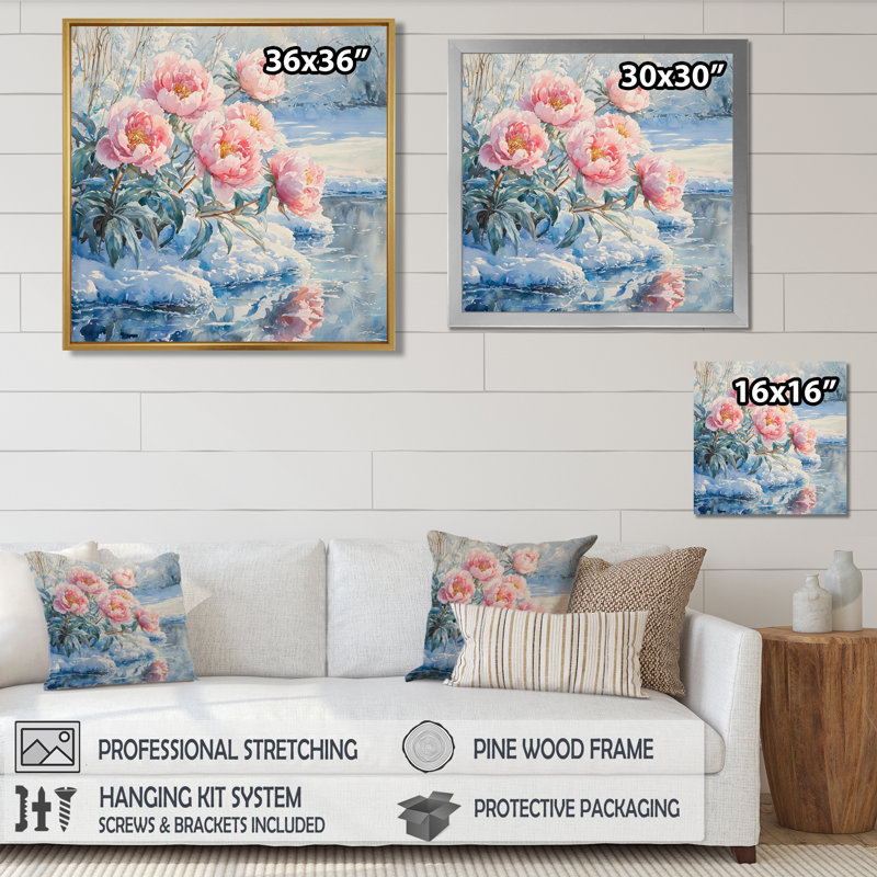 Burton - Floral Wall Art, Wrapped Canvas, Does Not Apply, 30" H x 30" W