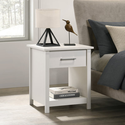 Table de chevet blanche à 1 tiroir de 20 po de largeur | Idée cadeau