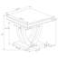 Table de bout carrée en U avec surface blanche, accents et plateau en faux marbre biseauté pour un look sophistiqué