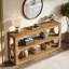 Console en bois massif avec rangement à 3 niveaux, canapé de 63 po de long pour le couloir, le salon, le vestibule ou la chambre à coucher