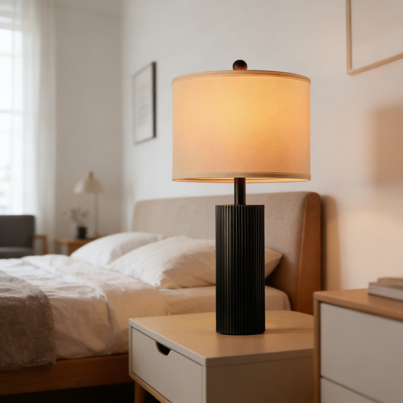 Set Of 2 Modern Touch Table Lamps With USB C+A Ports, 3-Way Dimmable LED Bedside Lamps For Living Room & Nightstand, Includes 2 Energy-Saving Bulbs, Creative Stripe Design