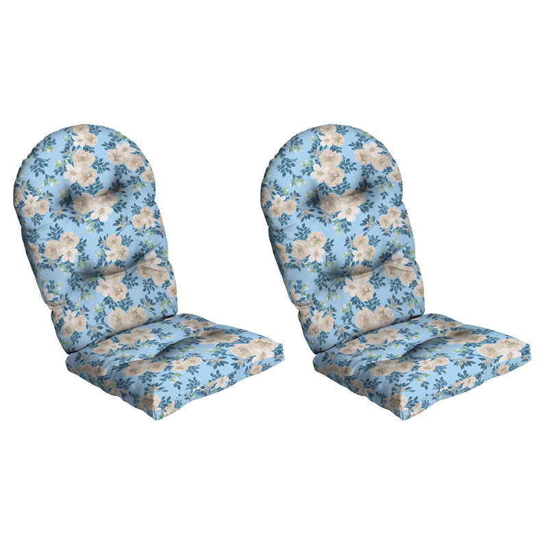 ARDEN x Alexandra Kay Plush Modern Tufted Polyfill Adirondack Cushion, 20 x 18, Backroad Blossom Blue