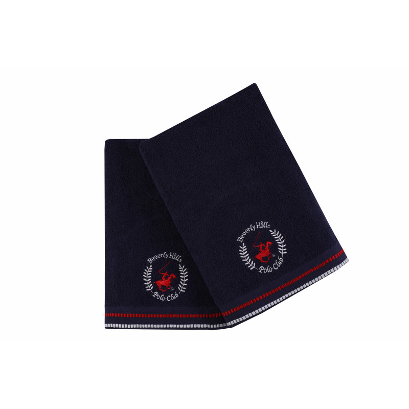 Ensemble de 2 serviettes de bain 100% coton, Bleu foncé