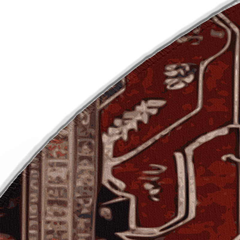 Tapis d'intérieur et d'extérieur brun Persian, Rond 5 pi