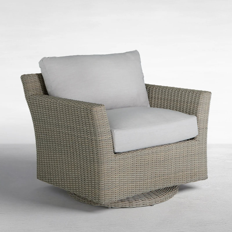 Fauteuil pivotant club tissé - noyer noir, Pas de soudure, InsideOut® Rollo ‑ lin dentelle, Noyer noir