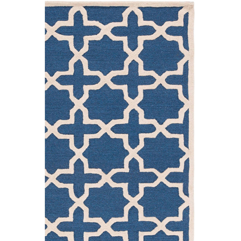 Tapis géométrique en laine touffeté à la main Igna, Tapis de couloir 2 pi 6 po x 20 pi